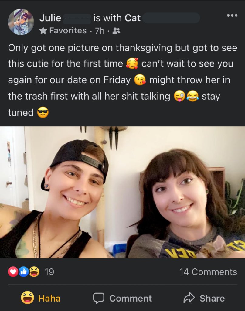 Catphistopheles's tweet photo. Well I upgraded from the emotionally unavailable EMT to someone who matches my enthusiasm and energy, with a caring heart, and all the witty banter I could ever want. https://t.co/4gXHw5jXSV