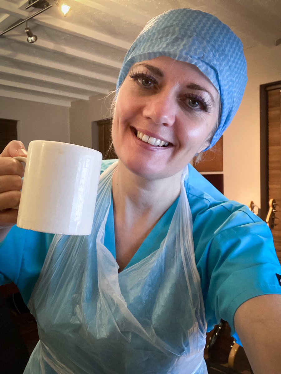 EvokeASMR's tweet photo. Feeling tired after an evening’s filming, but Surgeon Sarah is happy with her cuppa! Nothing better than a post-filming brew! Hope you’re all having a lovely weekend! 💙#asmr #tea #teabelly #cuppa #filming #keepsmiling #surgeon #evokeasmr https://t.co/9ZRhKHuIsR