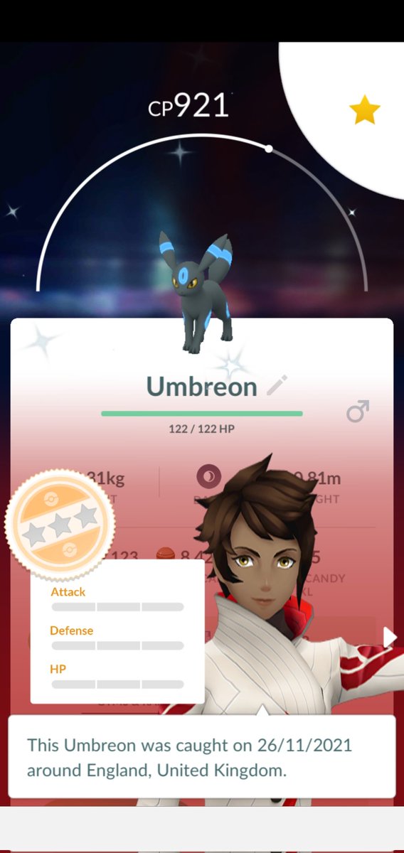 Randomly caught an already evolved 0% shiny umbreon #PokemonGO