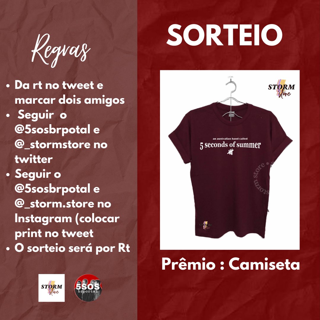 5sosbrportal's tweet photo. 🖲|POST OFICIAL 
Mais sorteio? Mais sorteio
Dessa vez com a @_stormstore 
Resultado : 29/11 
Sigam as regras e boa sorte! https://t.co/40dguFZfkL