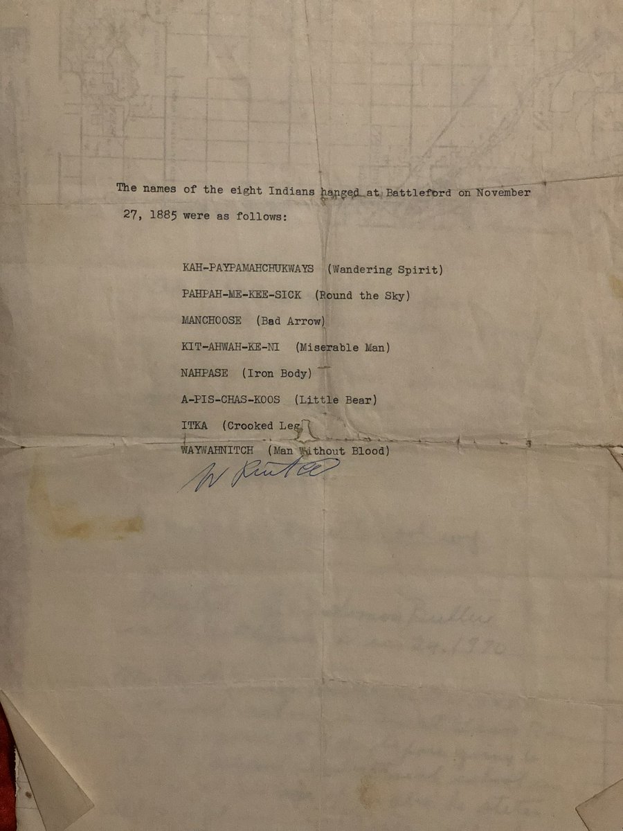 MaxFineDay's tweet image. 136 years ago, the largest mass execution in 🇨🇦history was carried out at Battleford, SK.

Children were brought from residential school to watch these men die, as a warning not to challenge the colonial order.

A tragic &amp;amp; often forgotten piece of our story. Remember their names: