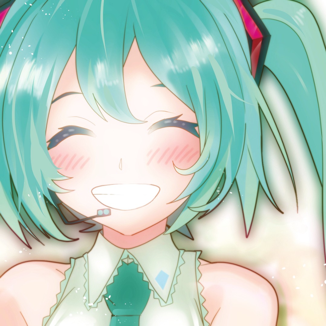 初音ミク 「#顔だけで50リツイート来たら強者 

おはようございますっ☺️
ボカロが大好き」|milktea＋のイラスト