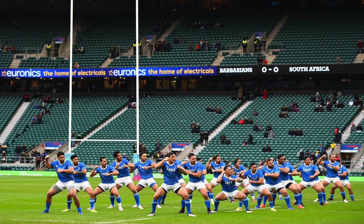 manusamoa's tweet photo. Gutted and disappointed with the cancellation of our Match with the @Barbarian_FC but still went ahead with singing our National Anthem and performing our Siva Tau to honor our fans and our people for the support. 

Fa'afetai Samoa mo lau Tapuaiga!

#WeAreManuSamoa https://t.co/eXw1g5Szqj