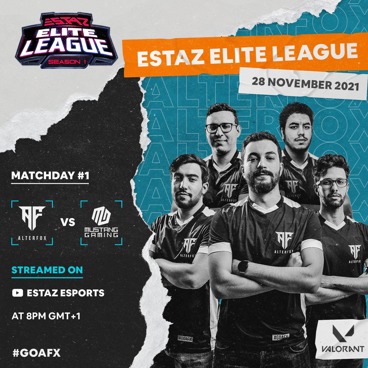 AlterfoxEsports's tweet photo. We gladly announce that we were invited to the Estaz Invitational League !
Today we will be playing against Mustang gaming, Come support us 🔥 .
#GOAFX #ESTAZ #ESTAZesports #MadeForGlory #Stateofesports #MENAesports #إستاز #إستاز_إسبورتس https://t.co/ZreVme11ii