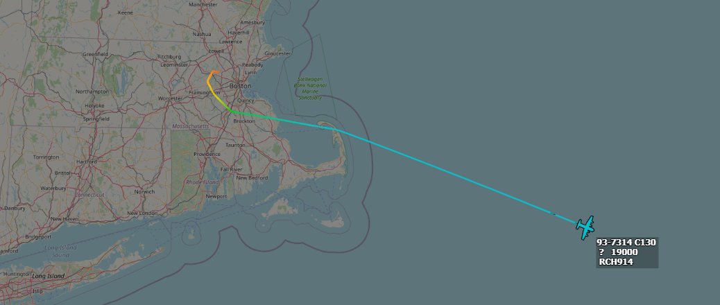 ameliairheart's tweet photo. Earlier today: USAF C-130H 93-7314 flying as "Reach 914" out of Hanscom AFB, MA headed for Lajes Field, PT flew over, giving me an opportunity to try out my new camera. #ADSB #ADFDC1 https://t.co/O4UeaefMvY