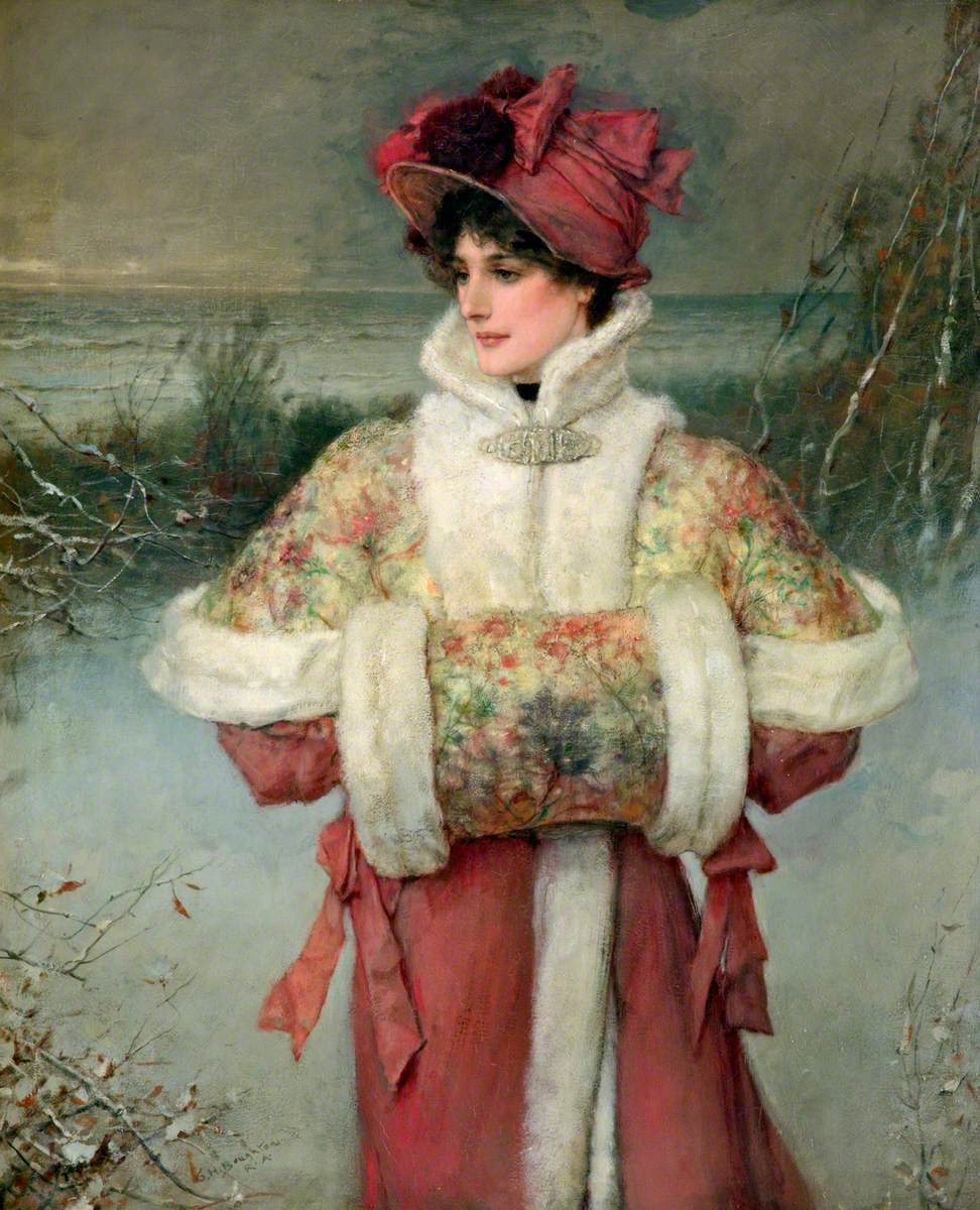 wikivictorian's tweet image. The Lady of the Snows, by Anglo-American painter George Henry Boughton (1896). Walker Art Gallery.