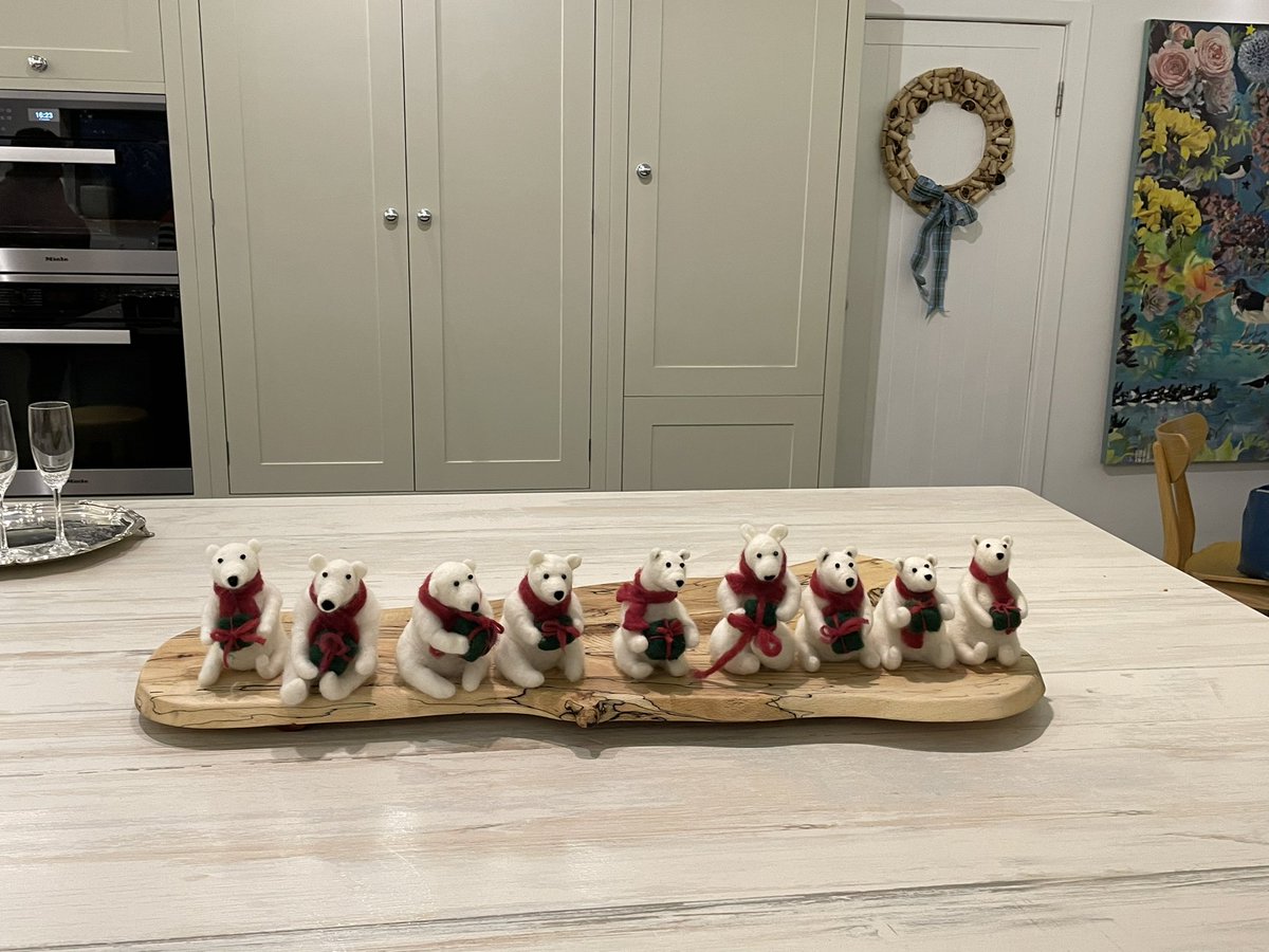 MLProduce's tweet photo. Took a day off today to go on needle felting course at #cookshack with Georgie supplying us with delicious food all day and Helen Winter who got us all to complete a needle felted polar bear. Brilliant fun with a great group. Mine is 3rd from the left! #wool #fun #needlefelting https://t.co/q3pl5rWO0f