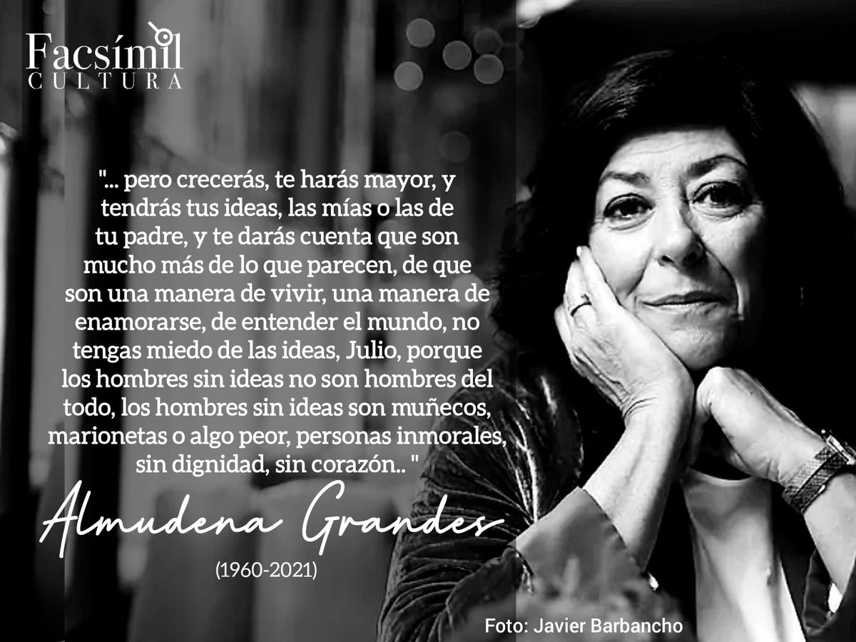FacsimilC's tweet photo. Almudena Grandes, partió a los 61 años de edad, sostuvo una lucha por cerca de dos años contra el cáncer. Se quedan sus letras, en paz descanse. 📖 https://t.co/i7S16ZCAbQ