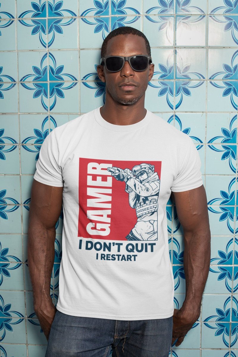 A52Online's tweet photo. Excited to share the latest addition to my #etsy shop: Don&amp;#39;t Quit Gaming T-Shirt - White #shortsleeve #crew #a52gear https://t.co/m7Be9yRxpN https://t.co/OsKu3mO3lk