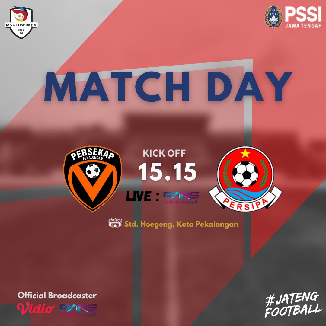 Jadwal Pertandingan Babak 10 Besar Hari ini tgl 28/11/2021, Ms Glow for Men Liga 3 Jateng 2021 ✊

Go, Fight, Win ! Make us proud 🔥

#Liga3Jateng2021
#AsprovPSSIjateng
#JatengFootball