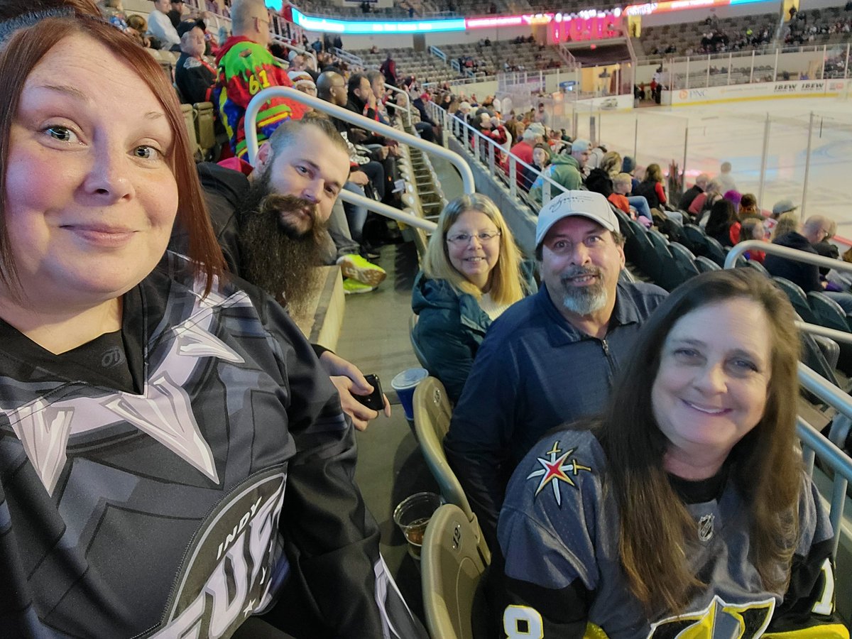 BauerleNicole's tweet photo. We're out here introducing the neighbor to her first hockey game! (Please ignore the @FWKomets affiliate sweater. 🤣) #fuelthefire #fuelify https://t.co/LpAIH2pGMe