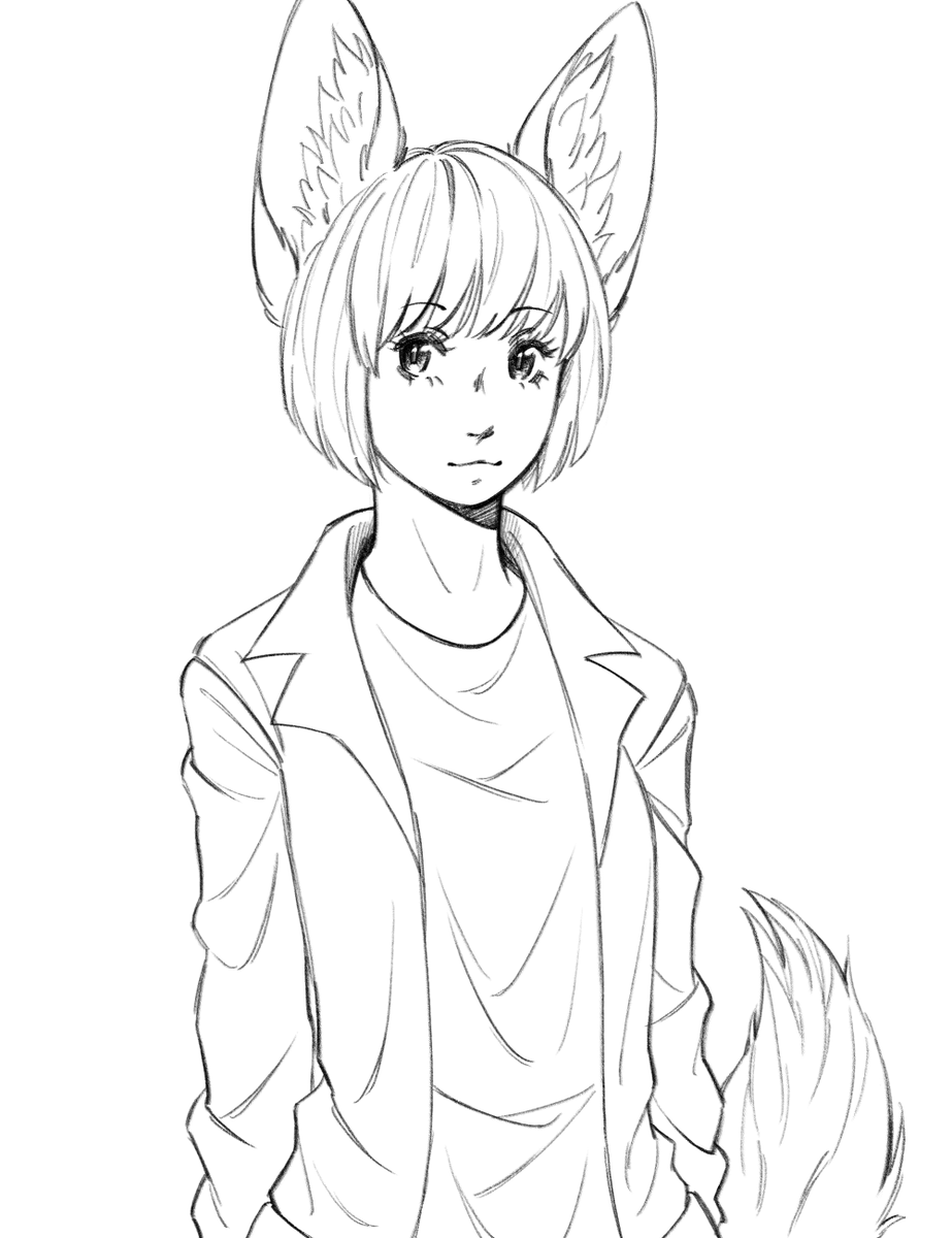 Mothwatcherr's tweet photo. A drawing of @LunaFoxgirlVT's Lumi to go with my previous post https://t.co/Q4ULCfesBY