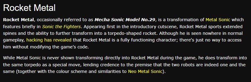 They really needed their own names Especially Mecha Sonic