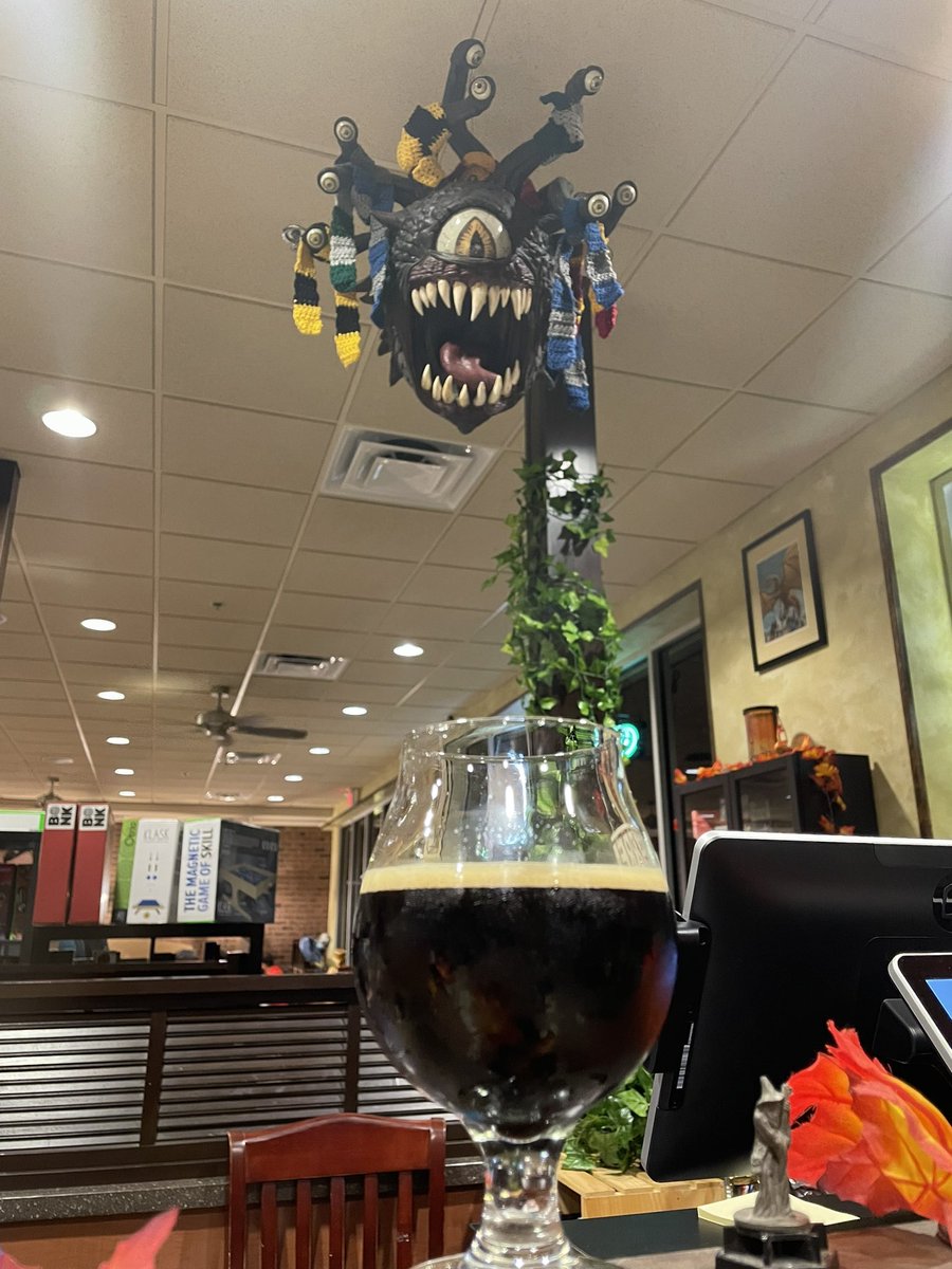 Tarlsoko's tweet photo. The Cloak and Blaster has returned, and the Beholder is trying to take my beer!!!! #tabletopgames #cloakandblaster #tabletoptavern #beholder https://t.co/AzWIciickx
