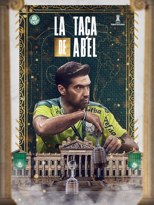 Palmeiras's tweet photo. “Cabeça fria e coração quente” 🇵🇹

Abel Ferreira é nosso primeiro técnico a conquistar a #Libertadores duas vezes! #TodosSomosUm

#AméricaV3rde 
#AlmaECoração https://t.co/fcTpzsyDpi