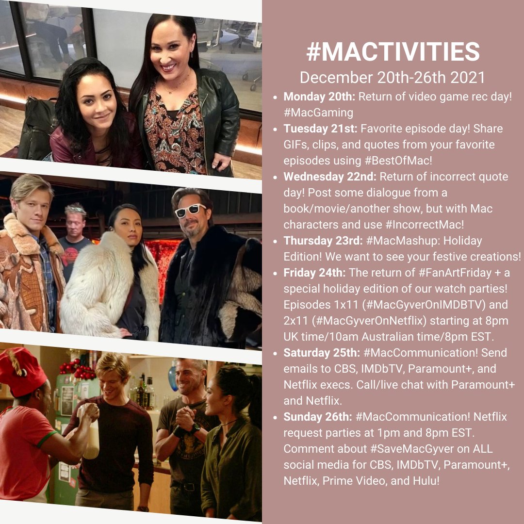 SaveMacGyverHQ's tweet image. It's time for #MacMashup holiday edition for today's #Mactivities! #SaveMacGyver