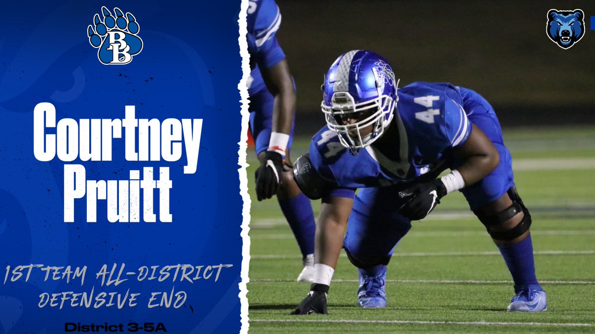 BrewerBearFB's tweet photo. Congratulations to Courtney Pruitt  
@cpruitt_4 who received First Team 3-5A All-District Honors!!! 
@BrewerBearFB
 @tempo_strike https://t.co/YAeioNBiF4