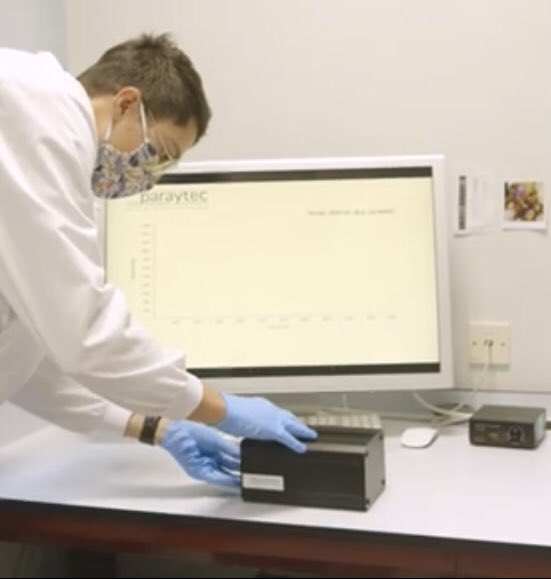ConceptionMaria's tweet photo. The amazing new Paraytec CX300 rapid 5 minute covid-19 test system that detects intact virus meaning it will only identify who is actively infected not like a PCR positive result detecting residues of viral infection from several weeks ago #cx300           https://t.co/yH3jd57yve https://t.co/FQWaajegYz