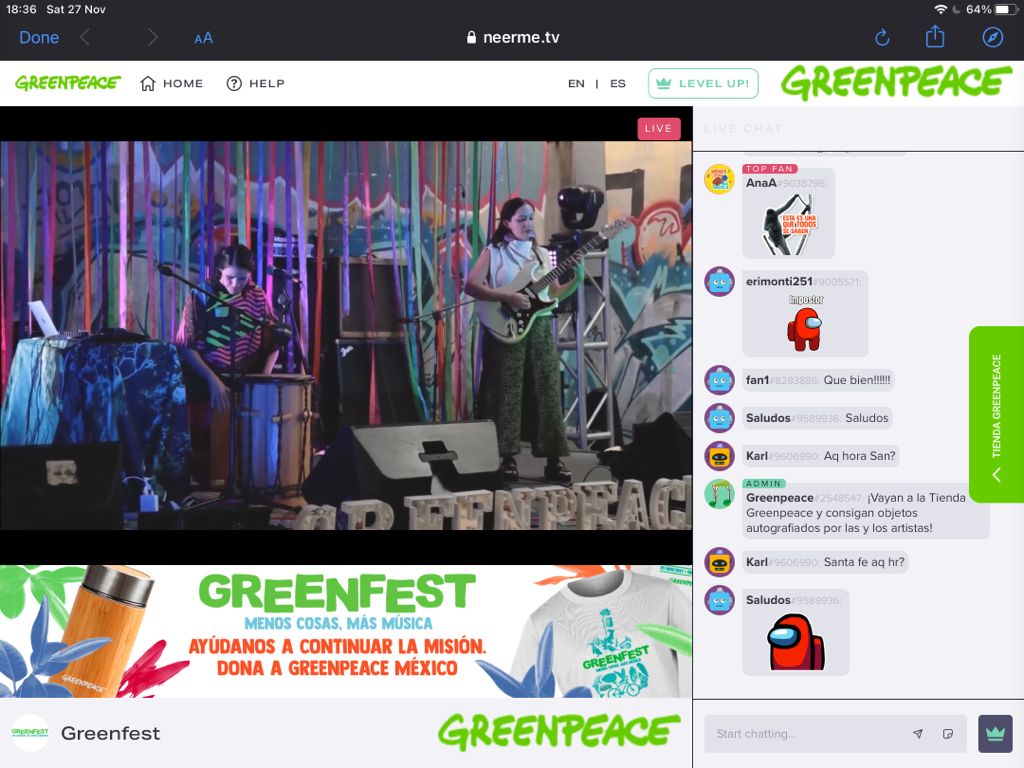 ¡Así estamos viviendo el #Greenfest!

Increíble la participación de <a href="/veraluxmx/">Veralux</a> y <a href="/pahuamusic/">𝒫𝒶𝒽𝓊𝒶</a> 💚