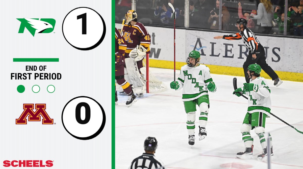 UNDmhockey's tweet photo. Up after 20! 

#UNDproud | #LGH https://t.co/EOnRtjFoqW