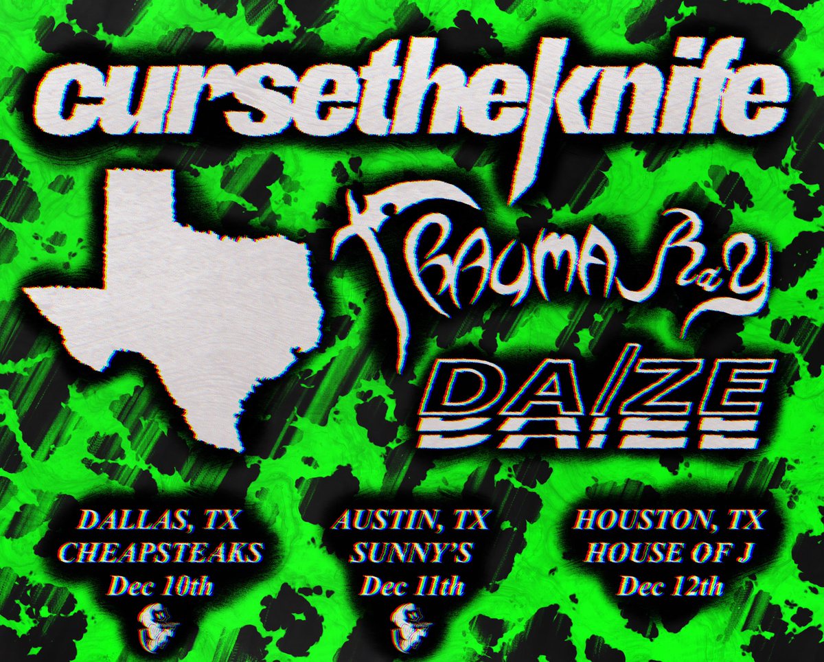 Ending 2021 with the homies. Let’s goooo <a href="/cursetheknife/">cursetheknife</a> <a href="/trauma_ray/">trauma ray</a> 

12/12 - HTX matinee show @ 2pm $8 cash only rockeros 😎