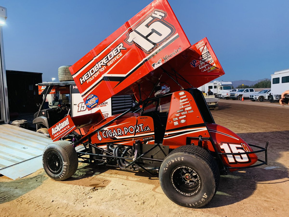 TheDirtNetwork's tweet photo. After sweeping both nights in Yuma last weekend and winning last night’s #CopperClassic opener, Sunnyvale, Texas’ @samhafertepejr looks to bag another $7,000 tonight @ArizonaSpeedway https://t.co/RtIWHprkLw