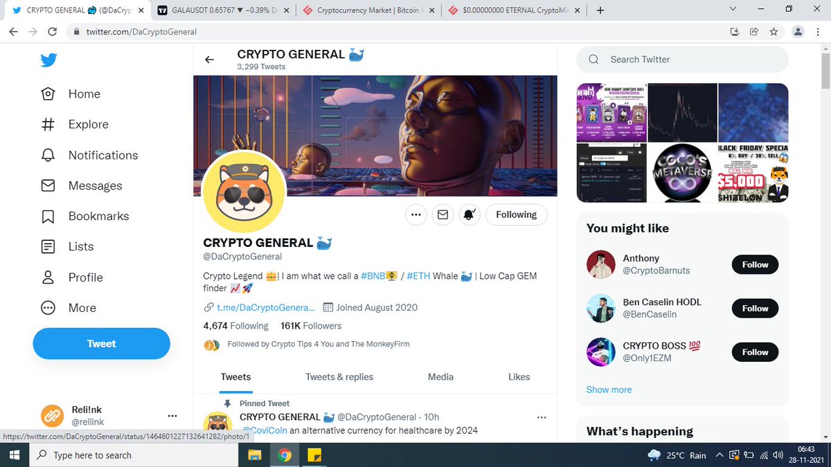 reliink's tweet photo. @DaCryptoGeneral Done! https://t.co/s815QkHReC