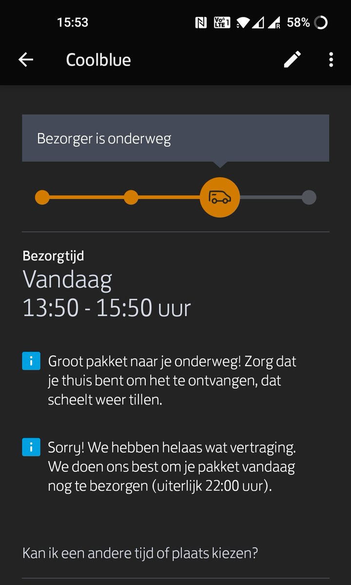 kampvuur_'s tweet photo. @Coolblue_NL Willen jullie aub @PostNL niet meer gebruiken? Dit is al de zoveelste keer zonder aan te bellen en geen gemist-briefje. Ik was de hele middag thuis. https://t.co/xn9q4NZ48m
