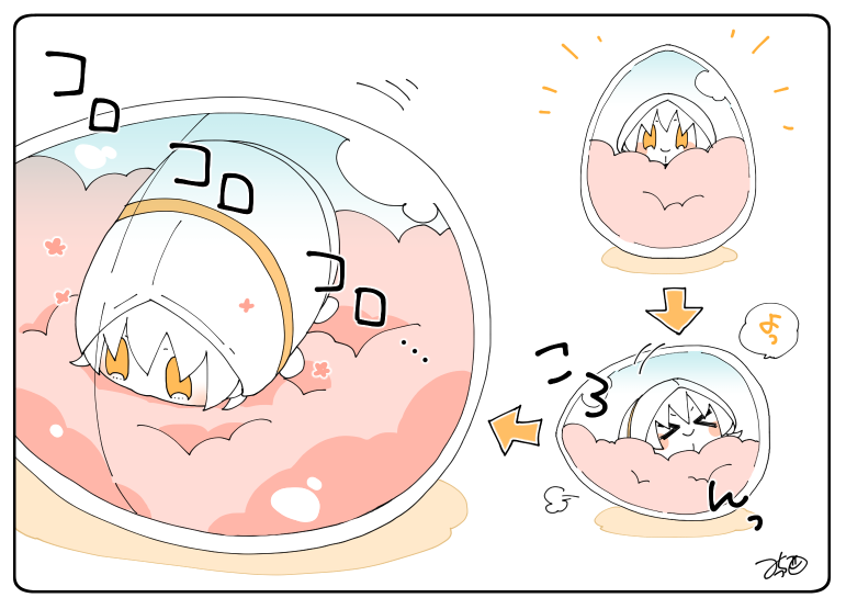 https://t.co/E7aRhx0UOh
Q.ひとつ気になっていたのですが、卵型ケースに入っているもちつるさんはいつもどのように移動するしているのでしょうか?
A.こんな感じです!横に倒してバランス取りながら移動できる技術を持っています😊
メッセージありがとうございました!🌸