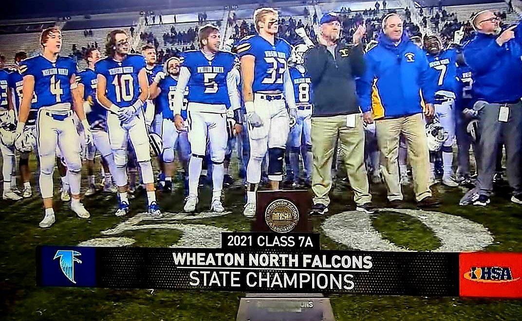 JOziemkowski's tweet photo. So fun watching Wheaton North win the state championship for the first time since my senior year. Go Falcons! https://t.co/FW5FggrWtV