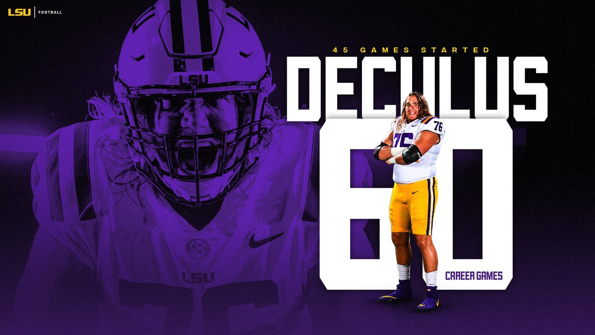 LSU Football on Twitter: "When Austin Deculus took the field tonight he  became the only player in LSU history to play in 60 games!  https://t.co/2cJHEUz4gL" / Twitter