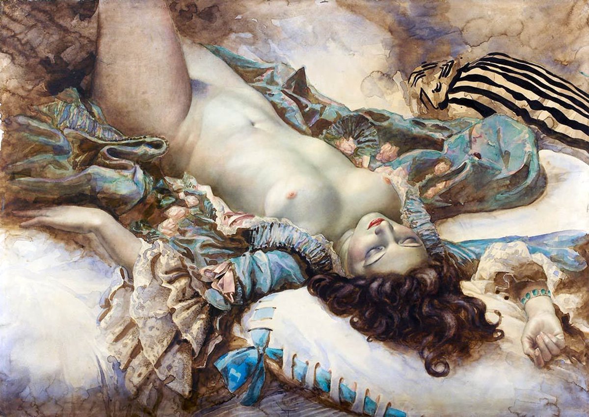 Reclining Nude
Art by Russian painter Lev Tchistovsky (1902-1969).