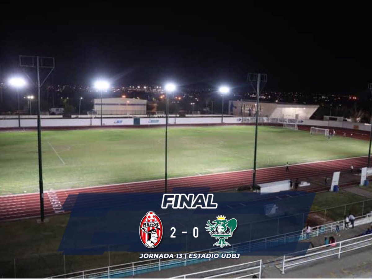 BravosNLD's tweet photo. ⏱FNL | #JORNADA13

Final del partido en "El Coloso". Gracias por acompañarnos esta noche🏹🇦🇹

#BFC 2-0 #RSC 
10'⚽️ Carlos Escalante
56'⚽️ Efren Flores

#DaleBravos🇦🇹 https://t.co/ftJnyv4jpr