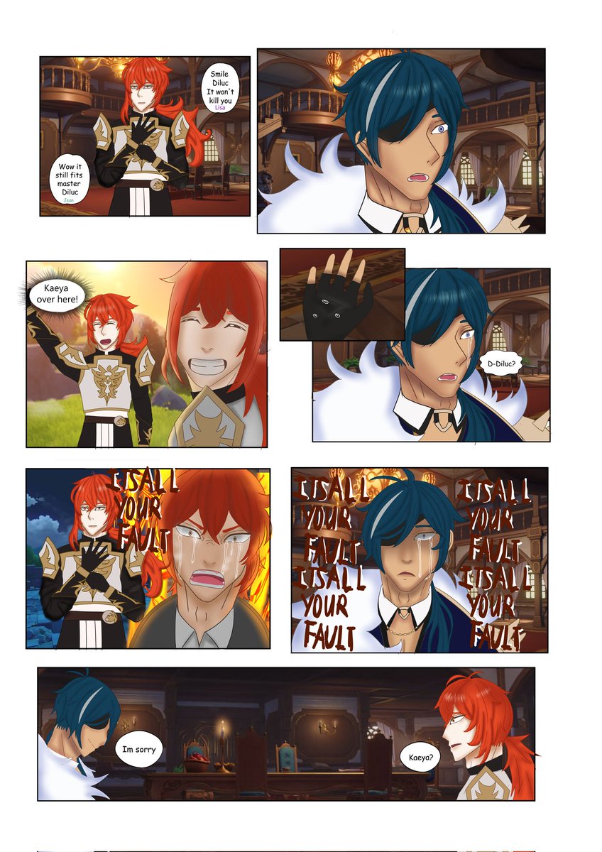 kurobane1992's tweet photo. @85530EC02 my first comic hehehe✌

Diluc wears his old knight of favonius uniform and kaeya remembers the past the good and bad.

#kaeya #diluc #geshinimpact #comic #angst #kaeluc #art #fanart  #digitalart  #xyzbca #fypシ #fyp #foryoupage #cryo #pyro #rpg https://t.co/XdR0YbgfSW