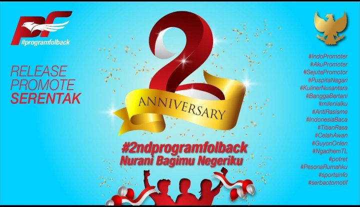 Happy Anniversary #2ndprogramfolback
Nurani Bagimu Negeri

🇲🇨4 End
@Suryani66348771 
@AnakSamudra2 
@vikha_agazha 

 silsalfol 🔁♥️