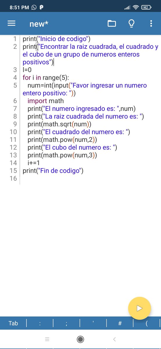 engineer755's tweet image. #Python #pythoncode una simple práctica del bucle &amp;lt;for&amp;gt; en la app #pydroid3