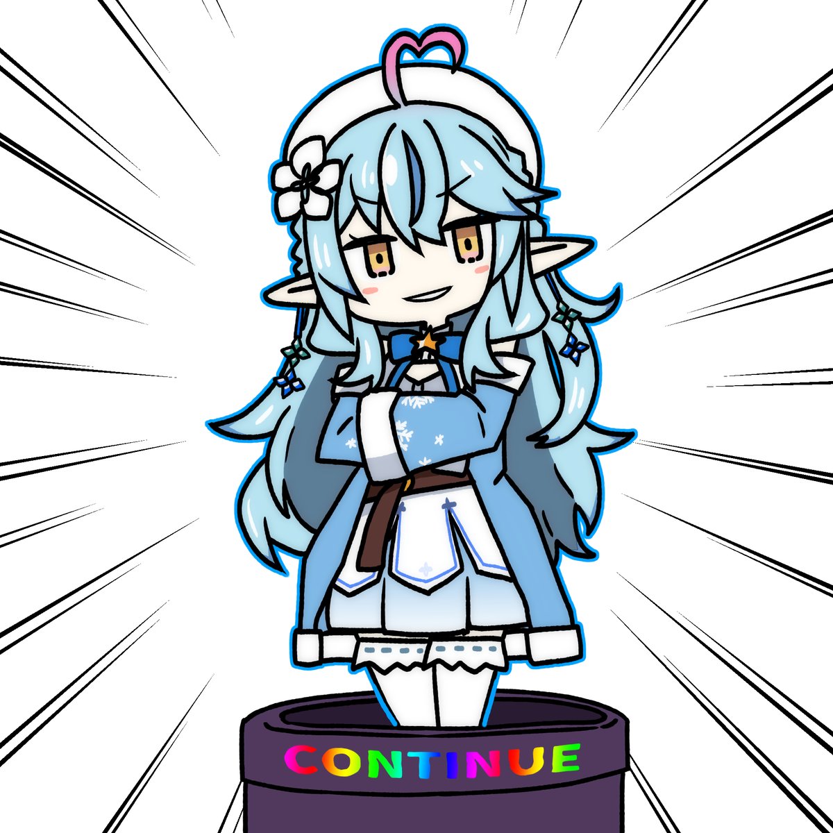 雪花ラミィ 「#LamyArt 
ゲーム配信を復活できたことと、ゼルダ配信で言った「ラミィのニ」|honmirinのイラスト
