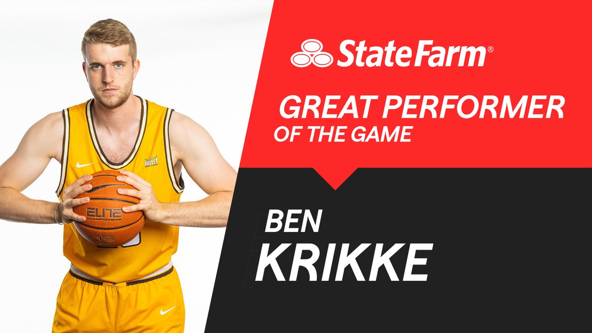 ValpoBasketball's tweet photo. Tonight’s State Farm Great Performer of the Game goes to Ben Krikke! 

Krikke helped the Beacons get out to a lead early on! He ends tonight's game with a career high 26 points, 2 rebounds, and 3 steals! 

#GoValpo | #WeAreBeacons https://t.co/LyZZBJgLXo