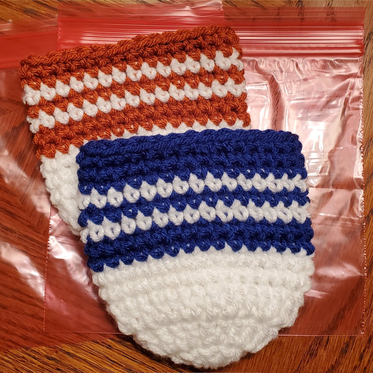 AnneCrochets's tweet photo. Cozies and earwarmers! Rainbow wall hanging is next 🌈 https://t.co/gsHbw79Qvw