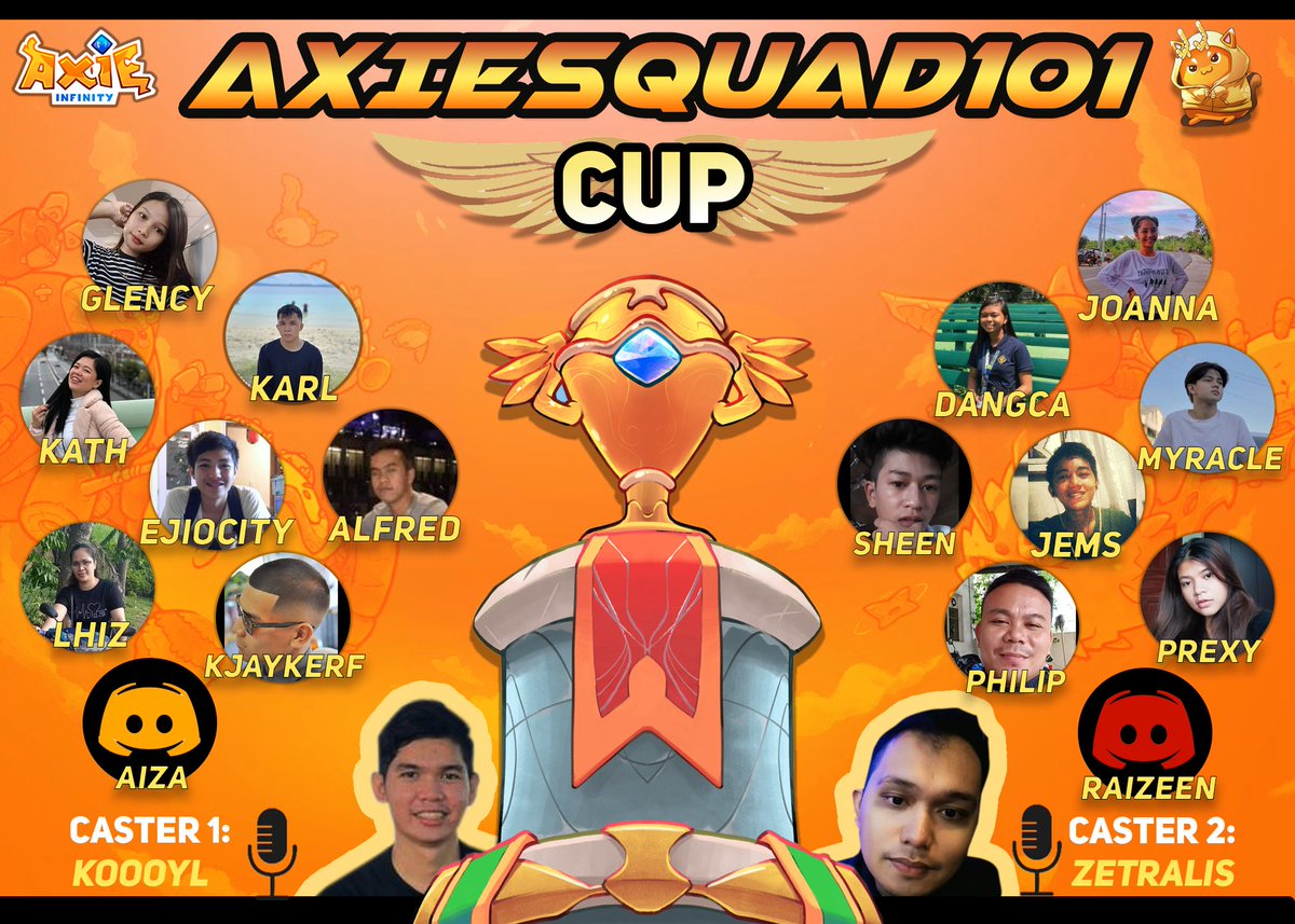AxieSquad_101's tweet photo. Ladies and gentlemen, We present to you the top 16 contenders for the first-ever AxieSquad101 Cup! 

TOGETHER, LET US ALL WITNESS THE AXIESQUAD101'S MIGHTIEST!

Invite link: https://t.co/pQO1IAmOjj

#AS101Tournament
#AxieInfinity https://t.co/DPFywHcHBC