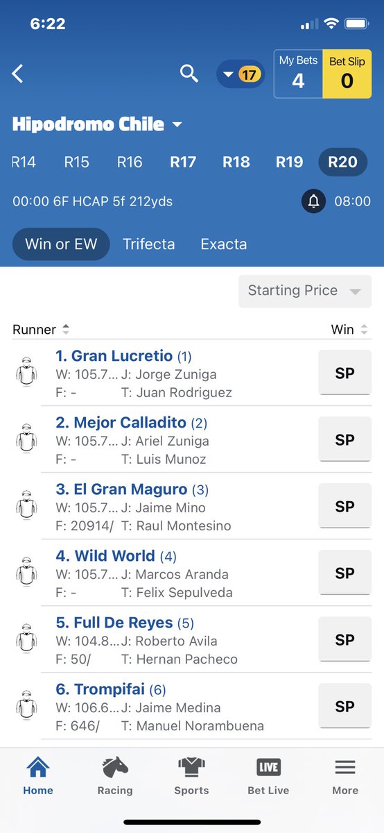 monkeybern's tweet photo. Just the lazy 20 races on the card at Chile! #Longdayonthepunt https://t.co/dRlua4lQpE