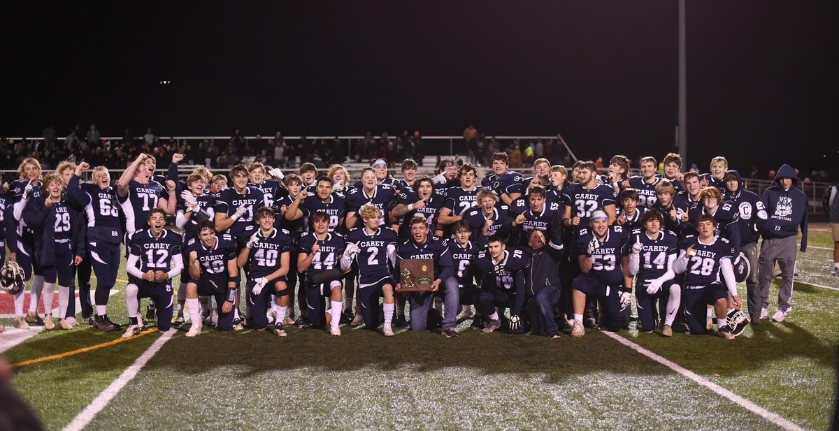 EVackert's tweet photo. Final 
State Semi  DIV VI
Carey 26
Middletown Springfield 13

Blue Devils (14-1) are headed to the State Championship … Yes I said it the State Championship! https://t.co/gXPtTjrCSv