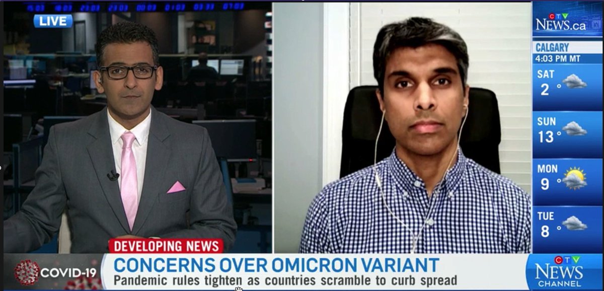 OFKLab's tweet photo. Thanks to @ctvnewschannel's @AkshayAnchor,  @avcrayton &amp; Georgia Andromidas for the opportunity to help update all on the Omicron situation. It's still too early to know how well current vaccines will work.
@bme_uoft @uoftengineering @MbD_UofT @UofTPRiME https://t.co/dwXrrum1QZ