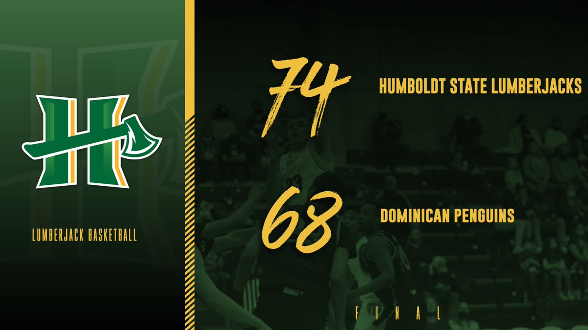 HumboldtJacks's tweet photo. FINAL:  @HumboldtSt_MBB off to its first 5-0 start since 2011-12 as the @HSUJacks defeated Dominican 74-68.  Jaden Edwards paces the 'Jacks with 19 points and 8 rebounds.  Will Johnson adds 16 points while Thomas Melonja and Cam Timmons each had 12 points.  AJ Sims chips in 10. https://t.co/BBZTYFoMID