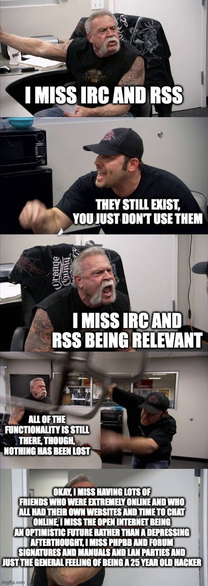 Meme comic about missing IRC and RSS