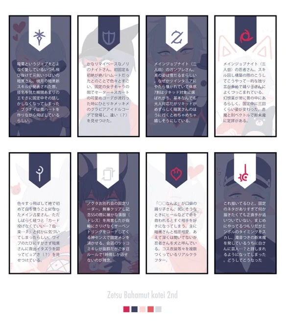 朝描いた固定メン達の個人的所感 