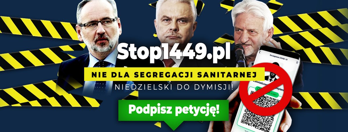 RuchNarodowy's tweet photo. ⛔ STOP segregacji sanitarnej Polaków‼

NIE jest jeszcze za późno, NIE dla segregacji
Podajcie dalej❗️

Podpisz petycję:✅https://t.co/BAAtswFuPe✅

#Stop1449 #StopSegregacjiSanitarnej https://t.co/l7z4FW05gR