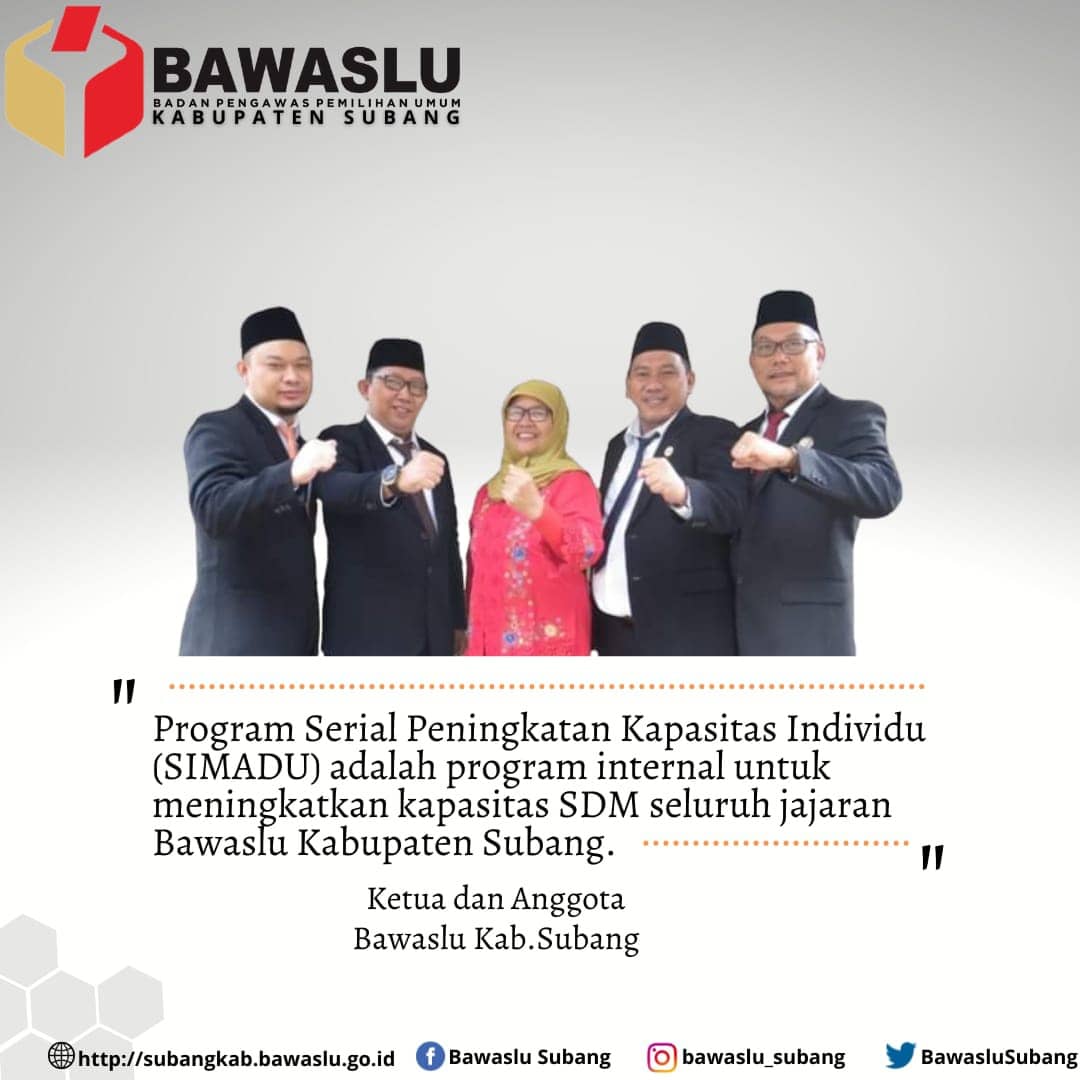 BawasluSubang's tweet photo. Simadu rutin dilaksanakan setiap hari senin, untuk meningkatkan kapasitas SDM seluruh jajaran Bawaslu Kabupaten Subang
#simadu
#bawaslu_ri
#bawaslu_jabar
#bawaslu_subang https://t.co/xZhjc6yWEs