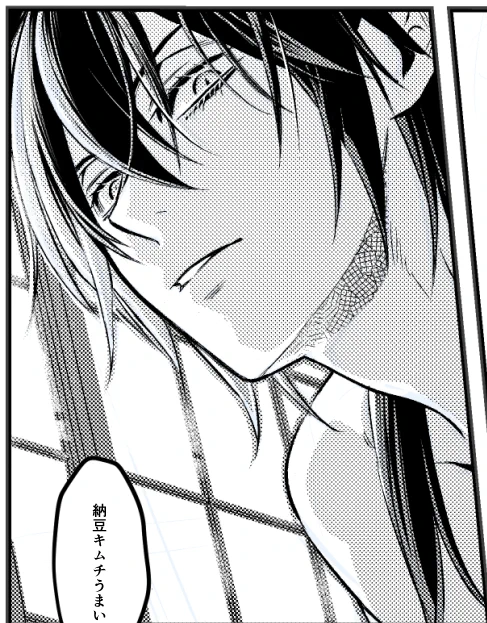 ○今日絶望的な進捗○
・髪の毛ばさばさにしてツヤれるの最高に楽しいけどやりすぎると誰だかわからなくなる🥲
・元々睫毛描かないし、まぶたも濃く描かないのでドコまで描いていいのかわからないのに(特に🐲は)描かないと誰だか(略)🥲

・納豆キムチうめえええええ!!!!!!!!😋😋😋👍👍👍 