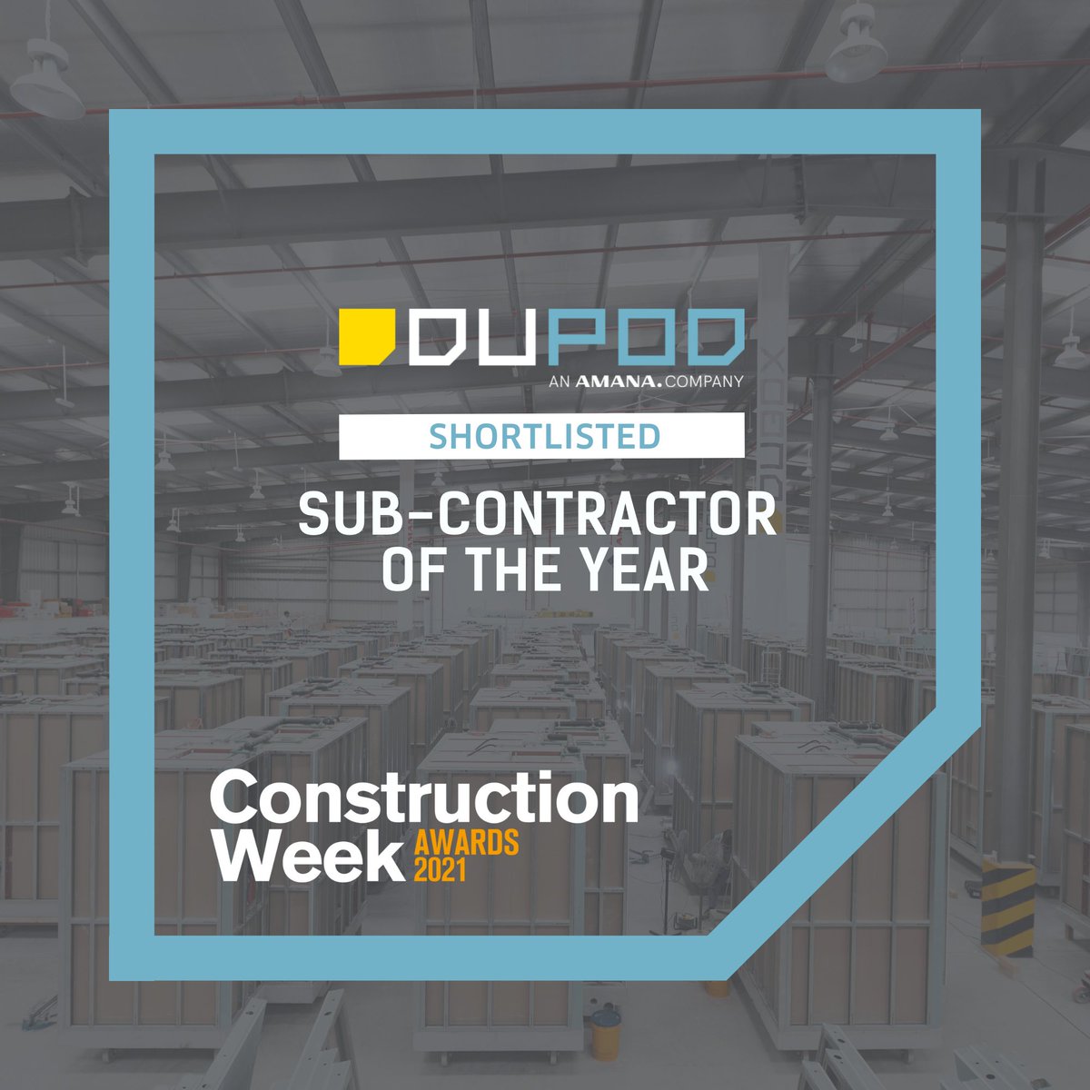 dupodmodular's tweet photo. We're excited to announce DuPod has been shortlisted in the 'Sub-contractor of the Year' category at the @CWMiddleEast Awards 2021.

#ModularConstruction #OffsiteConstruction #Prefabrication #Construction #Projects #CWAwards2021 #Awards #UAE https://t.co/2KdLZrayJN